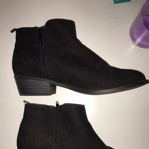 black suede ankle boots